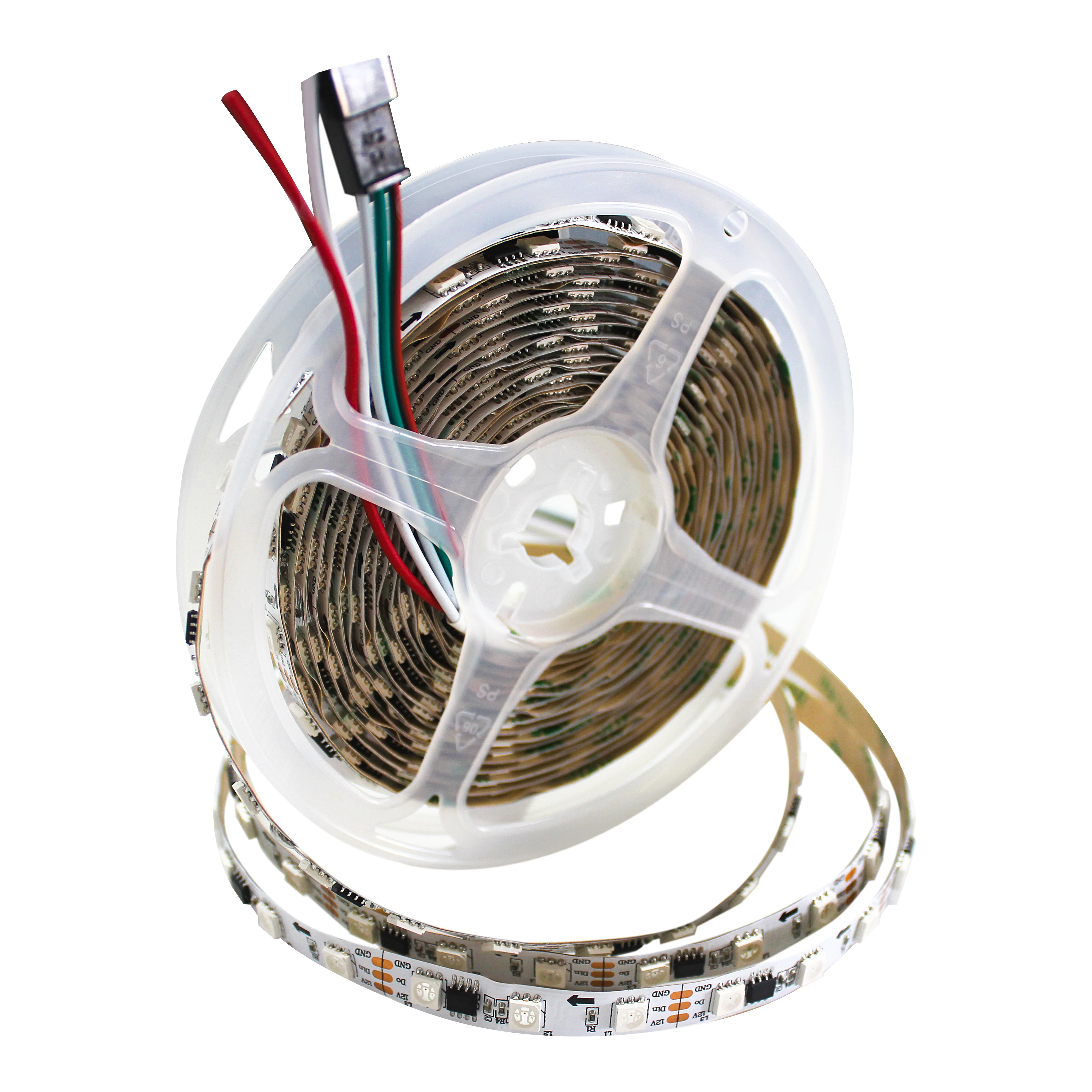 Tira Luces 12v Ws2811 Digital Dream Color Individual Addressable Flexible Tape Smd 5050 Led Rgb Strip Light