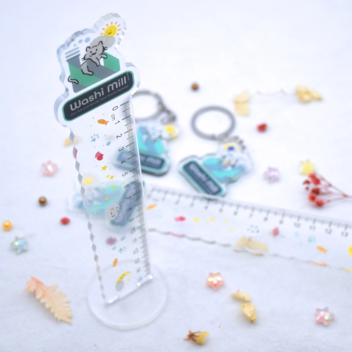 custom Cartoon Acrylic Ruler Student Drawing Measurement Tool Straight Ruler School Supplies