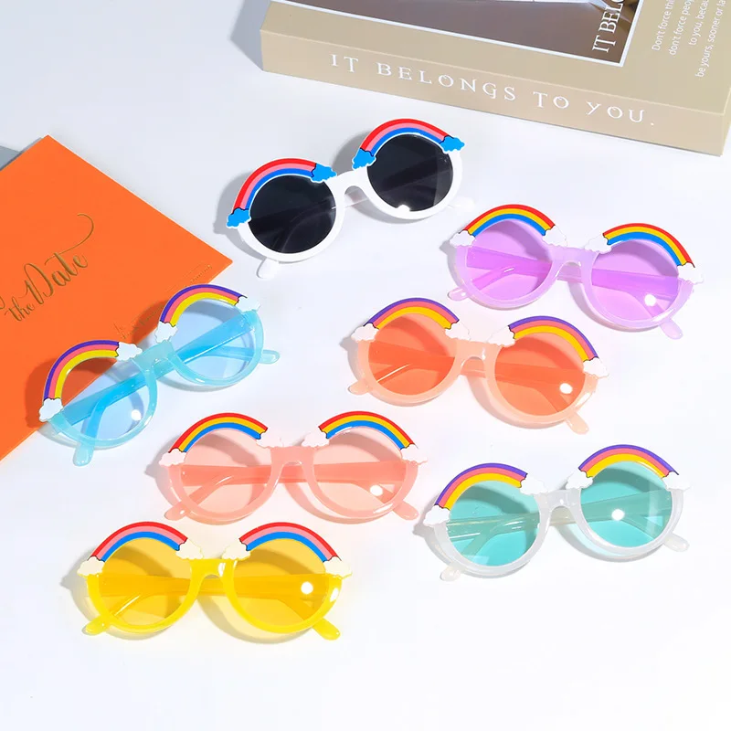 1008 new trendy cute kids frosted glasses macaron color 1-8 years baby sunglasses children girls boys rainbow sunglasses