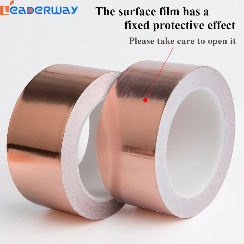 Single or Double Side 2mm Copper Tape EMI Self Adhesive Copper Foil Tape for Mobile Phone  Insulating Shielding Material