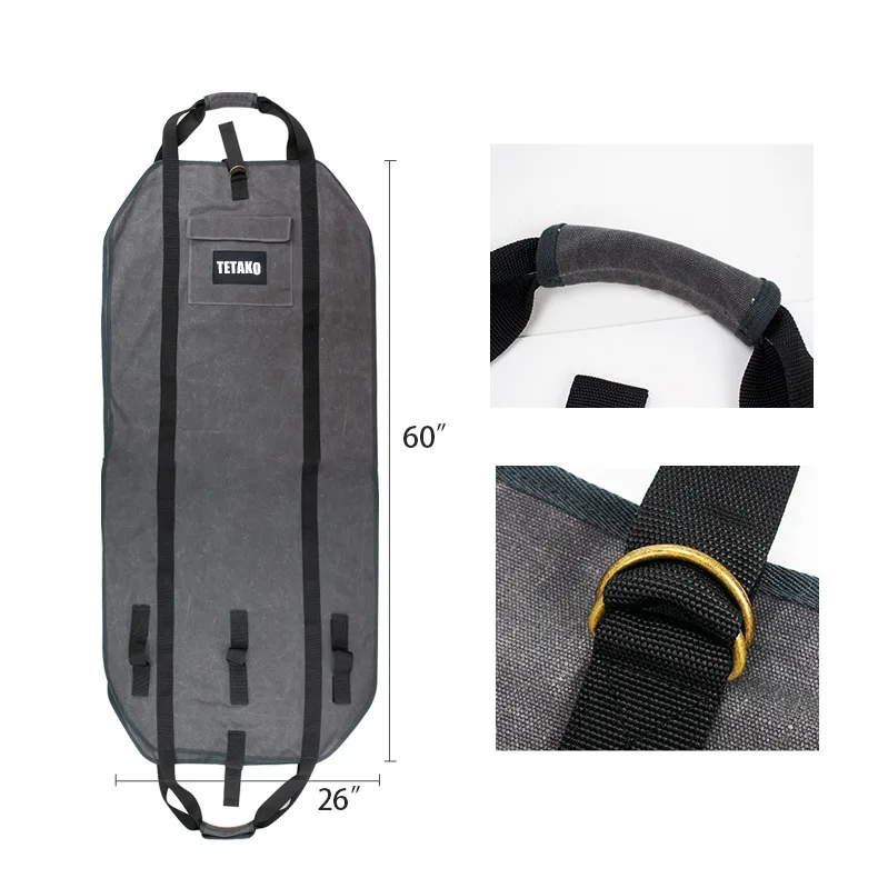 Factory custom size oem Firewood Carrier bag with Handles for Carrying Wood at Home or Camping by Outdoor