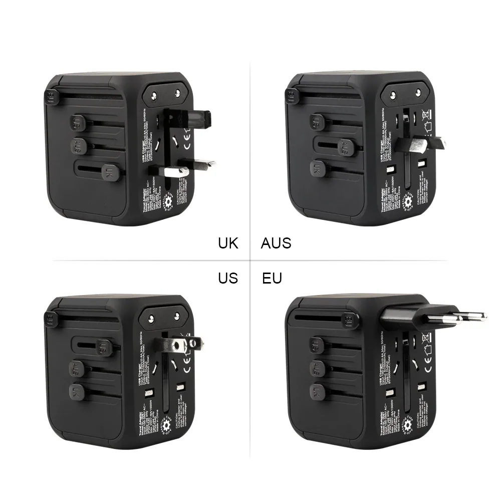 2021 Promotion Gifts Airline Travel Kit Auto Resetting Fuse electrical multi socket plug universal adapter 4 port usb charger