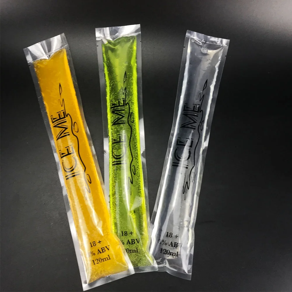 120ml food grade plastic clear empty zipper freeze ice cream juice popsicle packaging