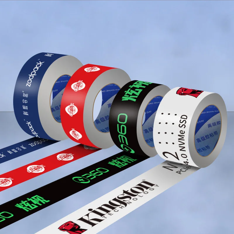 2 Color Clear BOPP Self Adhesive 300y ECO Friendly Custom Packing Tape Logo