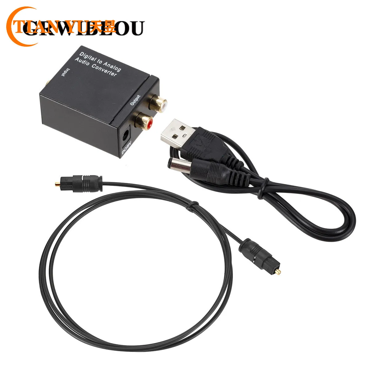 
Grwibeou Digital to Analog Audio Converter Optical Fiber Toslink Coaxial Signal to RCA R/L Audio Decoder SPDIF ATV DAC Amplifier 