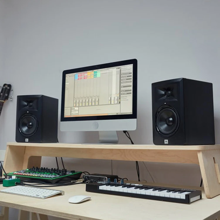 Monitor Desk Display Stand Laptop Riser Monitor Stand Wooden Notebook Desk Mount Display for PC TV Screen with Storage