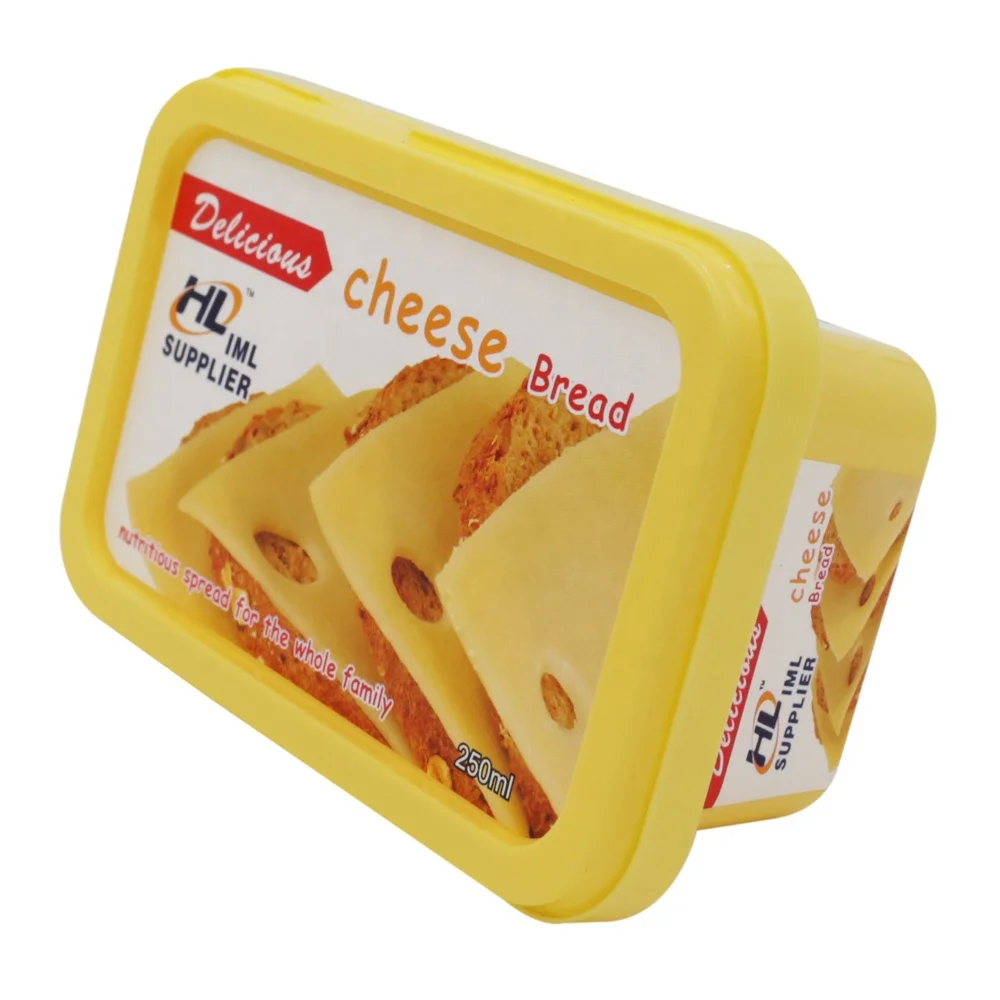 250ml IML Margarine spread Container Rectangular PP Plastic Packaging