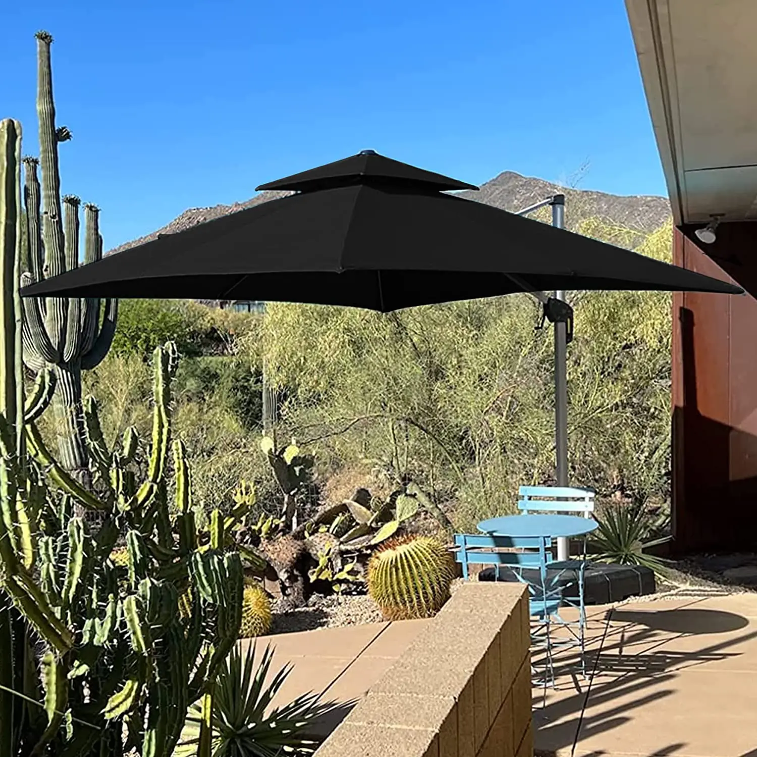 High Quality 3*3m Auto Royal Style Rotate 360 Design Garden Cantilever Sun Shade Outdoor Parasol Roman Umbrella