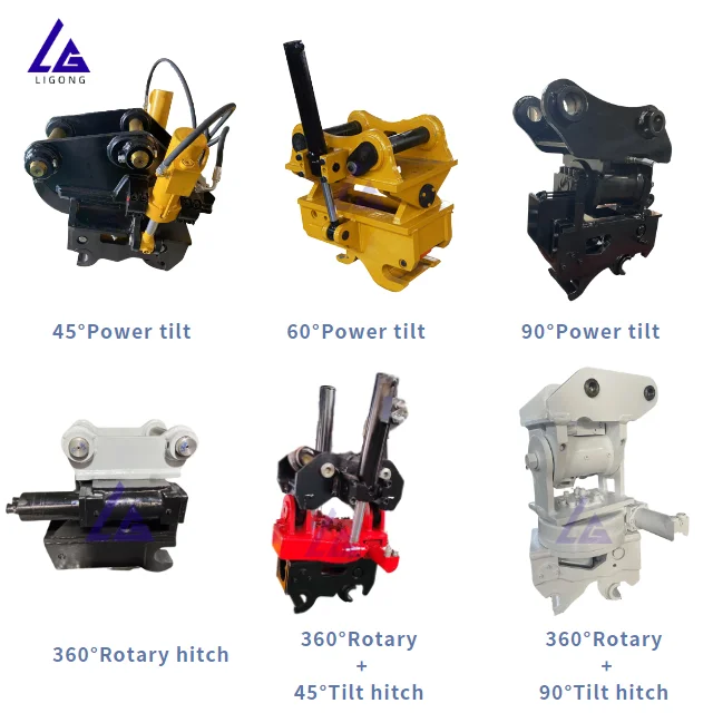 tilt rotator excavator  90de tilt + 360 degree  rotate powertilt for 1-20t machine mounted