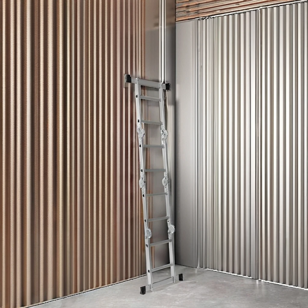 Portable Multi-Folding Scaffold Aluminum Ladder Telescopic Indoor/Outdoor Household Feature Industrial Design EN131 Certified