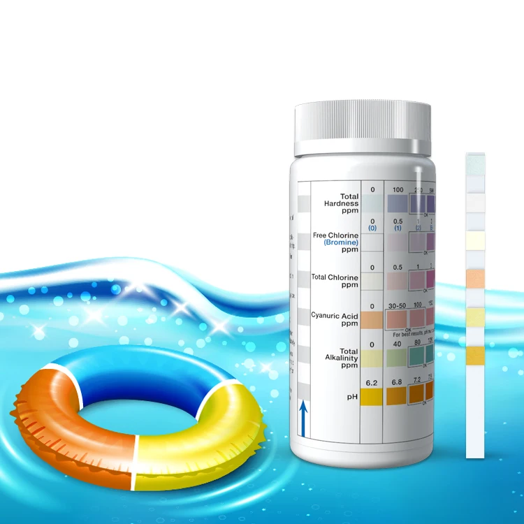OEM wholesale best quality 7 way swimming pool test strips Spa water test paper Hot tub water rapid test kit