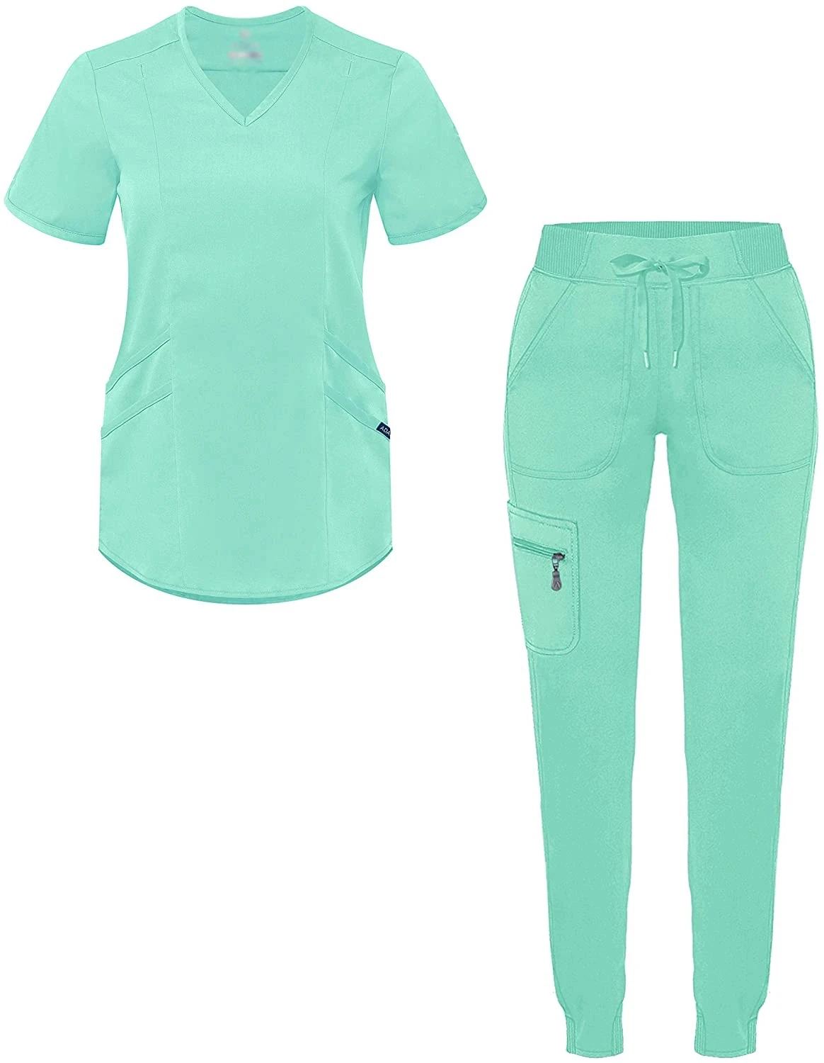 Custom Hot Sale Jogger Spa Clothing Wholesale Workwear Salon Uniform Dress Woman Scrub Suits Digital Printing Woven Scrub Sets