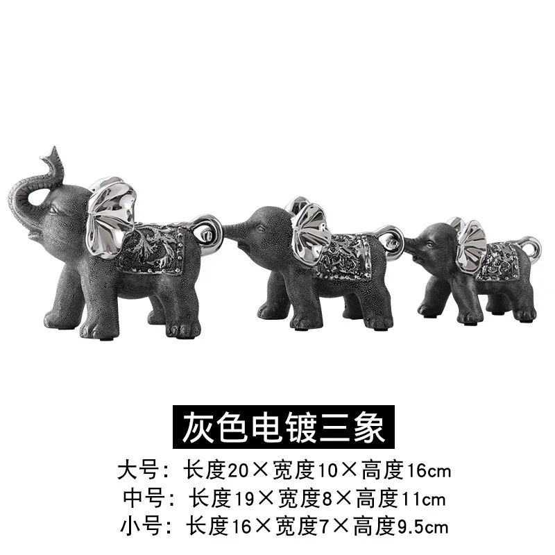 Factory direct simple home gifts wholesale ceramic crafts elephant three-piece set