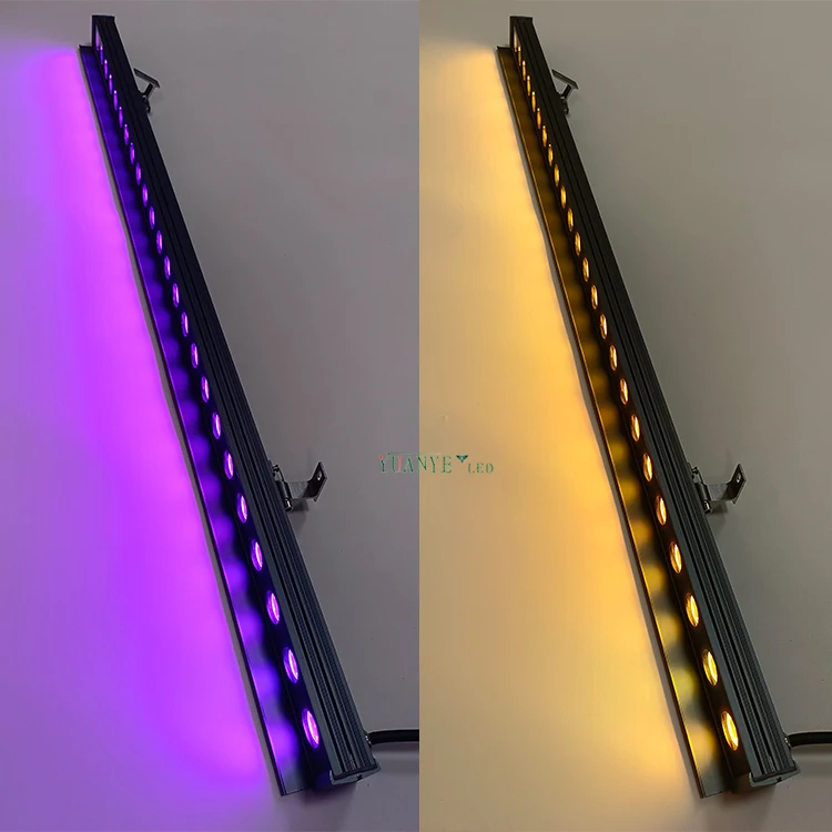 Remote illumination bright outdoor ip68 waterproof 18W 24W 36w 40w 50w dmx rgbw RDM dimming Linear led wall washer light