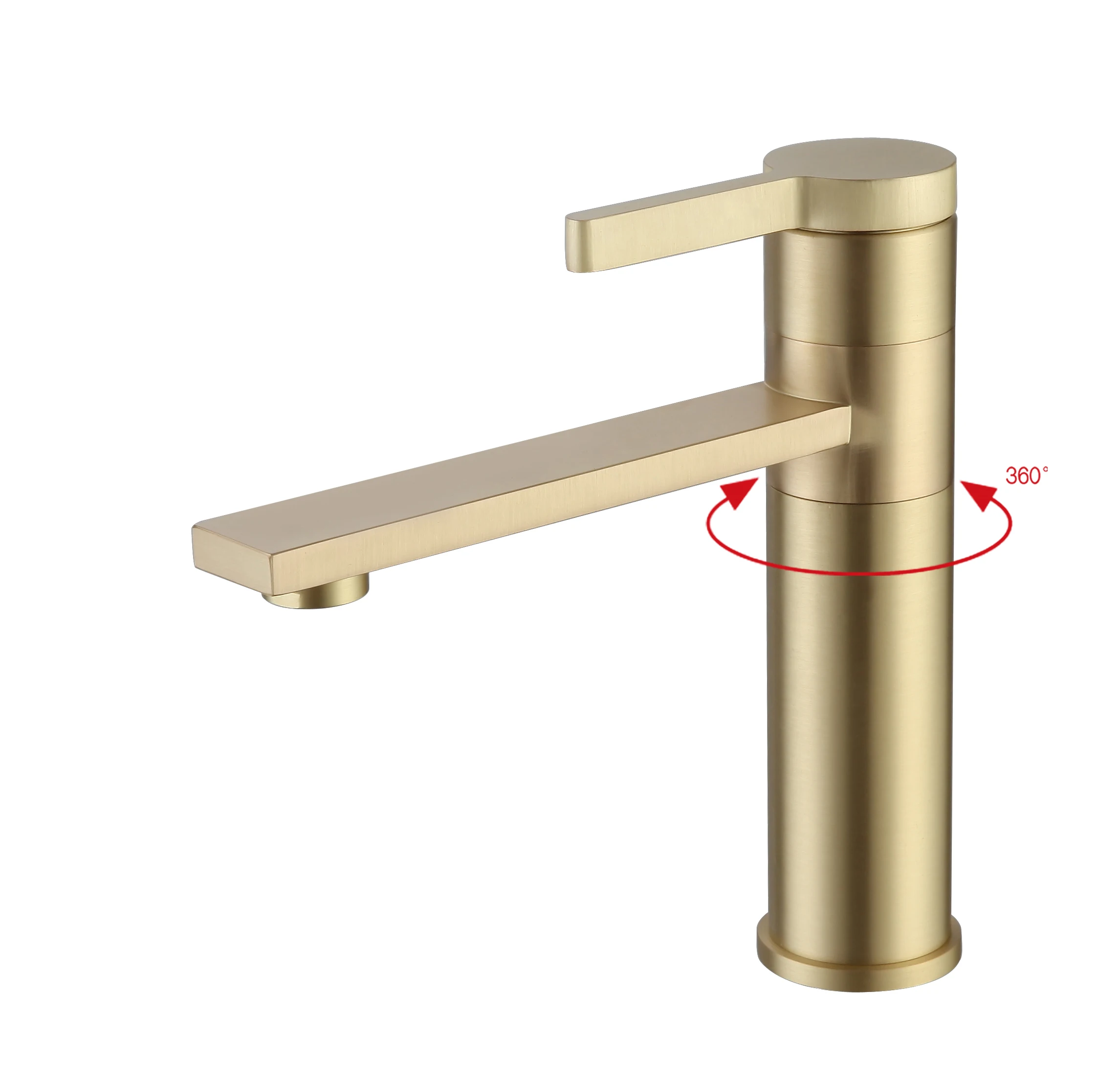 
KaiPing Golden Brushed Gold Prices Water Bathroom Basin Sink Brass Faucet Taps Mixer China Faucet Factory 