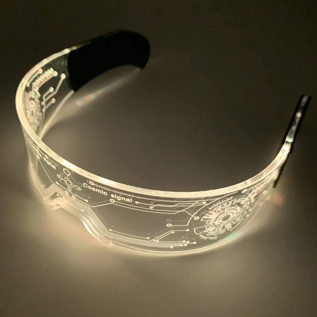 2024 Hot selling Cyberpunk LED Visor Glasses BACK TO FUTURE Future Design Sense Party Glasses with 7 Color Changes for party club