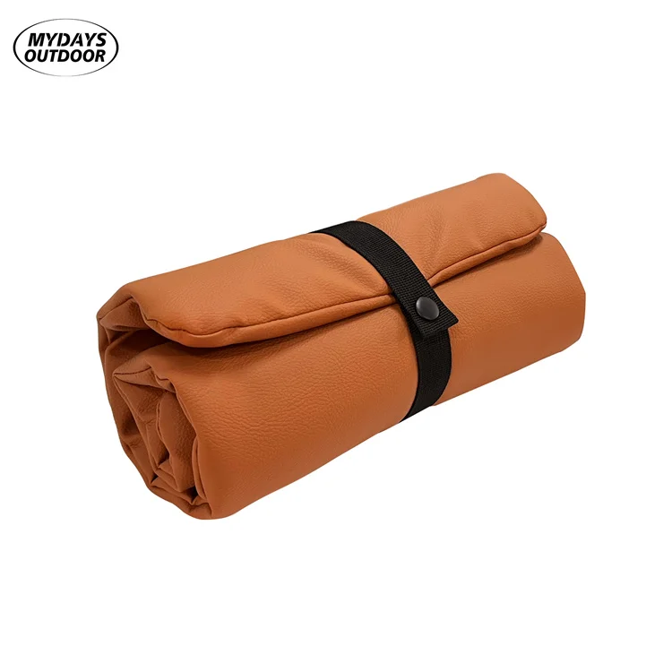 Outdoor Portable Foldable Power Bank Operated PU Leather Stadium Heating Cushion for Bleachers Camping Park Office