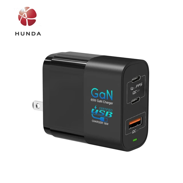  HUNDA новый продукт ETL CB PSE KC 65 Вт GaN PD зарядное устройство для мобильного телефона QC 3 0 порты ноутбука Pro и