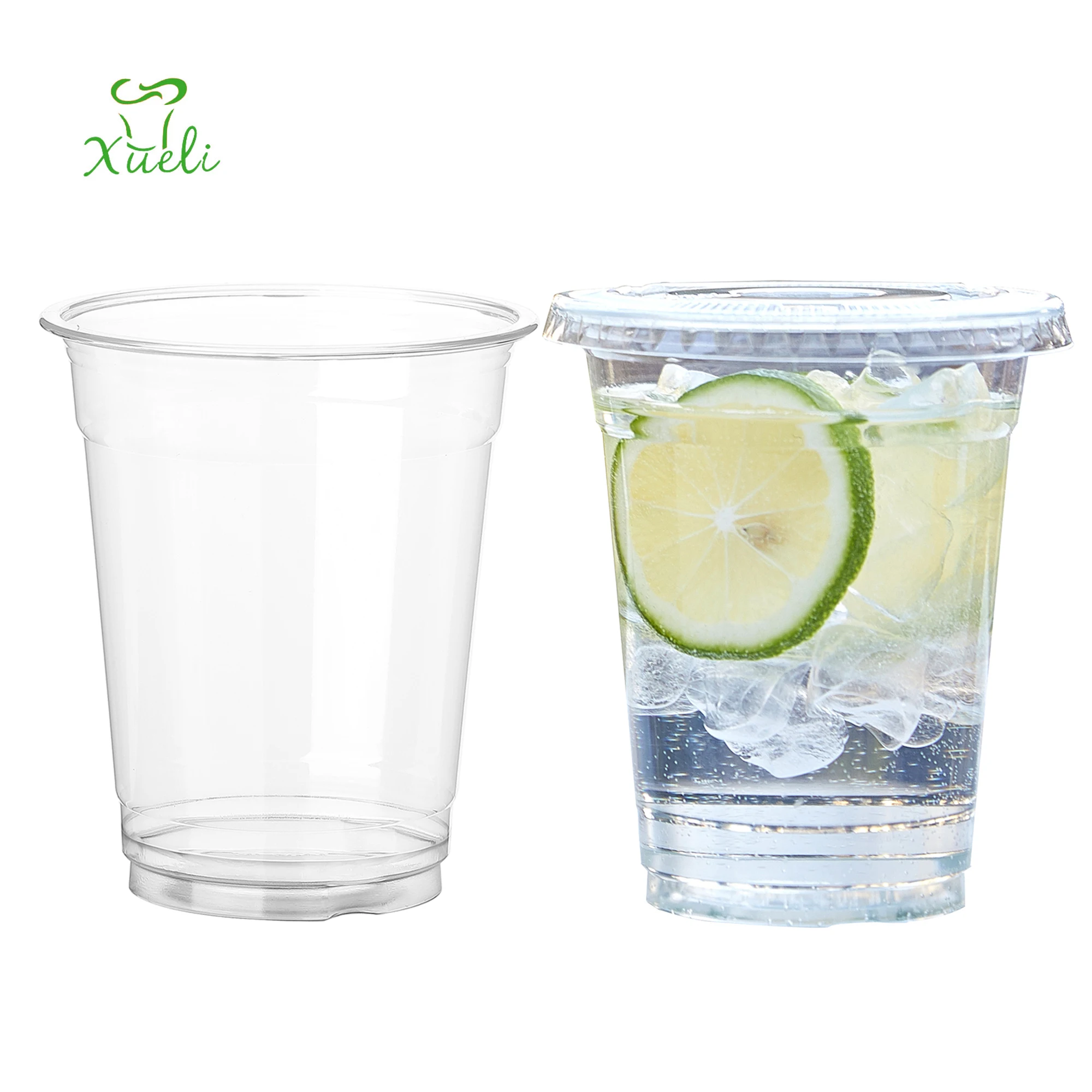 Food Grade Standard 14oz Disposable Plastic Cups Clear PET Cup Cold Drink Cup