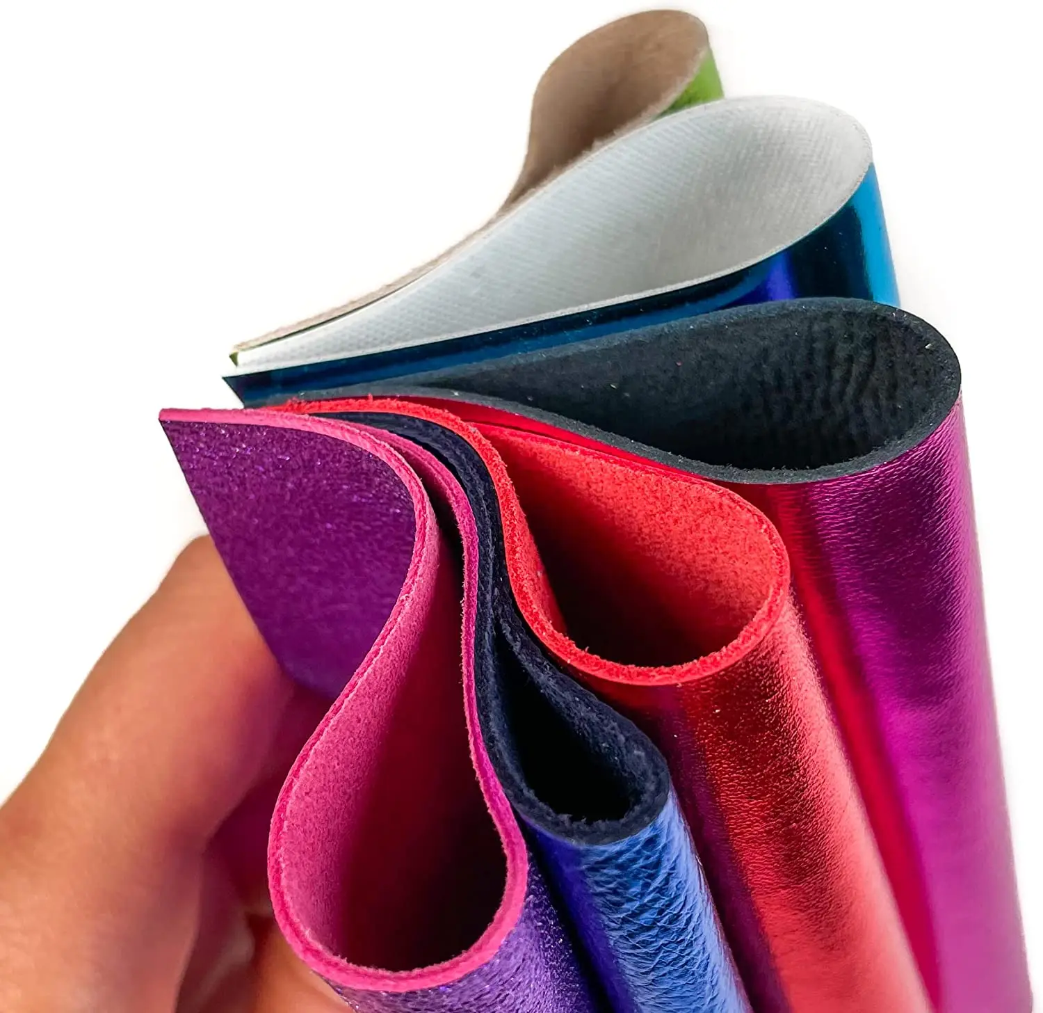 Leather Scraps Bright Metallic Leather: Pre-Cut Genuine Leather Sheets for Crafts 5x5In/ 12x12cm