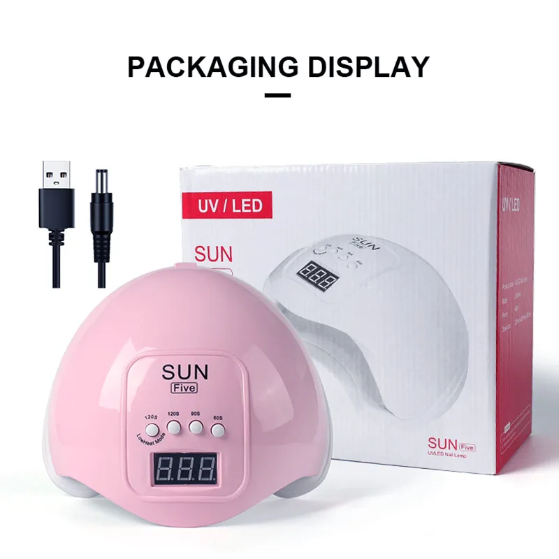 SUN Five Portable Nail Dryer 48W 24 LED Beads Manicure Apparatus Light Timer Automatic UV LED Nail Lamp