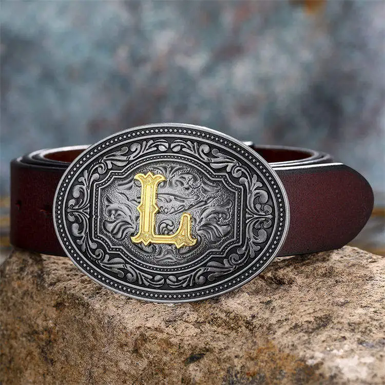 Belt Buckle For Men Smooth Buckle Western Hip Hop American Casual Personality Zinc Alloy Cowboy Plate Buckle