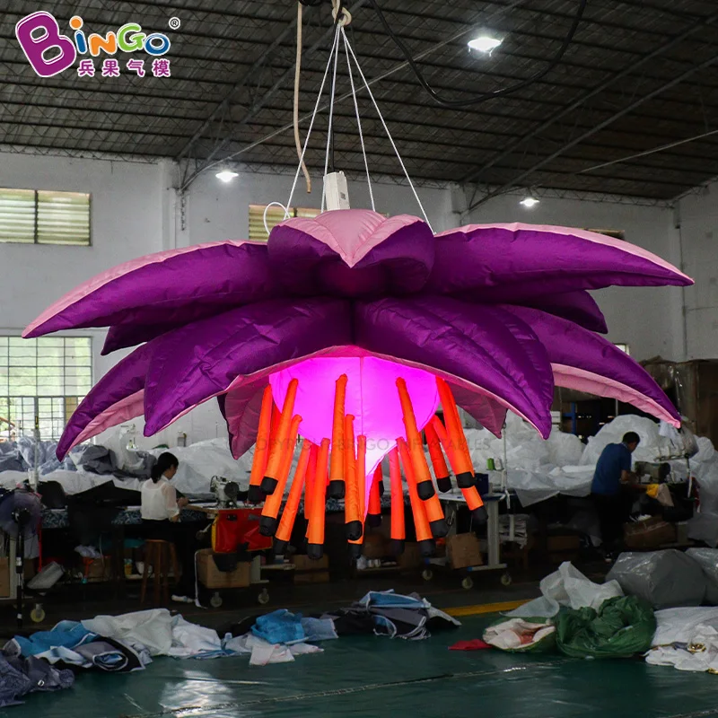 Bingo Hanging Realistic Flowers Balloon Models Event Party Ceiling Giant Inflatable Flower For Wedding Decoration