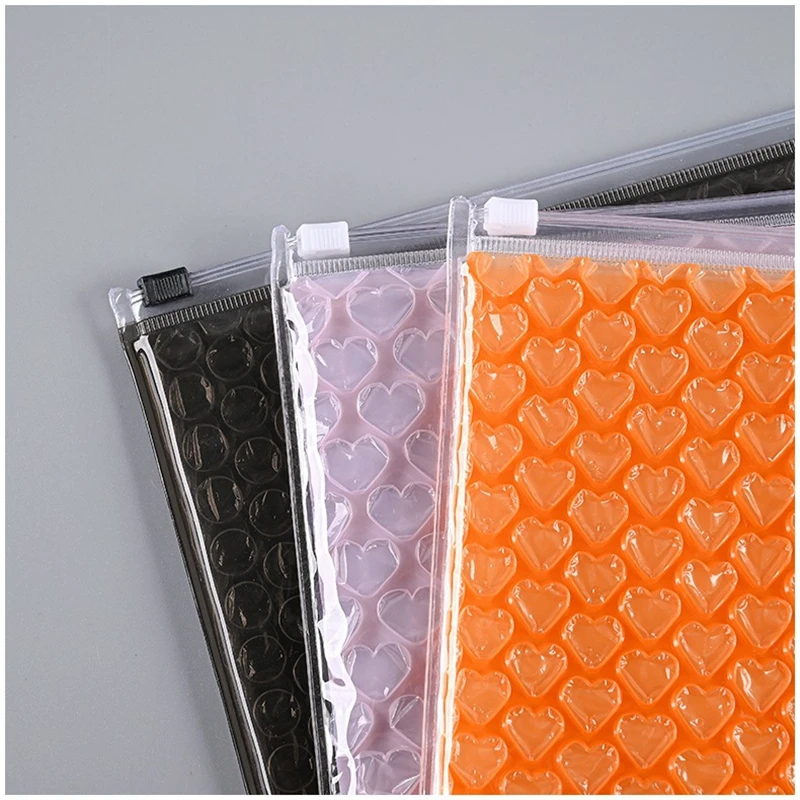 Color Plastic Zipper Bubble Bag Cosmetic Bubble Envelope Zipper Bag