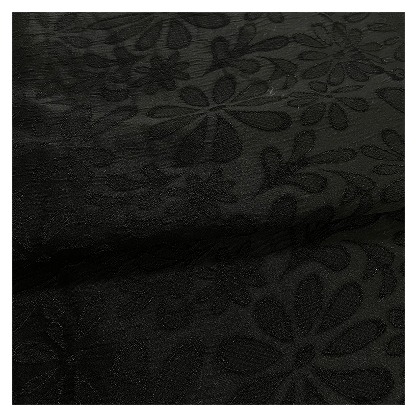 Shao Xing 2023 New Style Spring High Quality Woven Jacquard Fabrictr  Two Ton TR Jacquard Satin  Fabric   Muslim Abaya Fabric