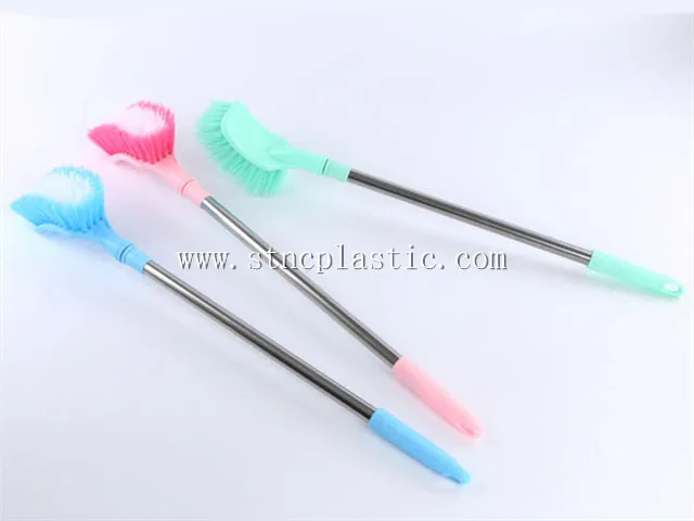plastic rectangle toilet brush cleaning brush with long stainless steel handle