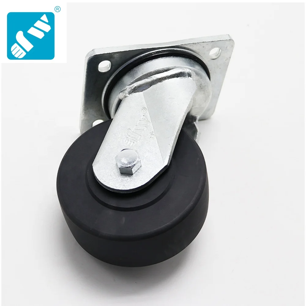 5 Inch Yellow PU on Cast iron Wheel Swivel Plate 450-800kgs Heavy Duty European Style Industrial Trolley Caster,Zinc Plated