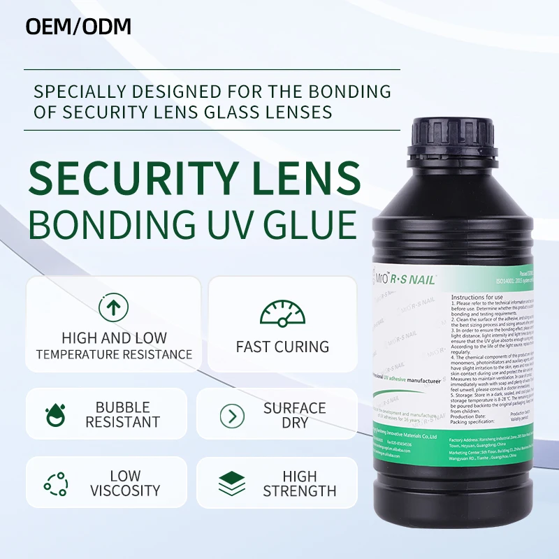 Factory Direct Sale Plastic Adhesive Resin Security Lens Bonding UV Glue