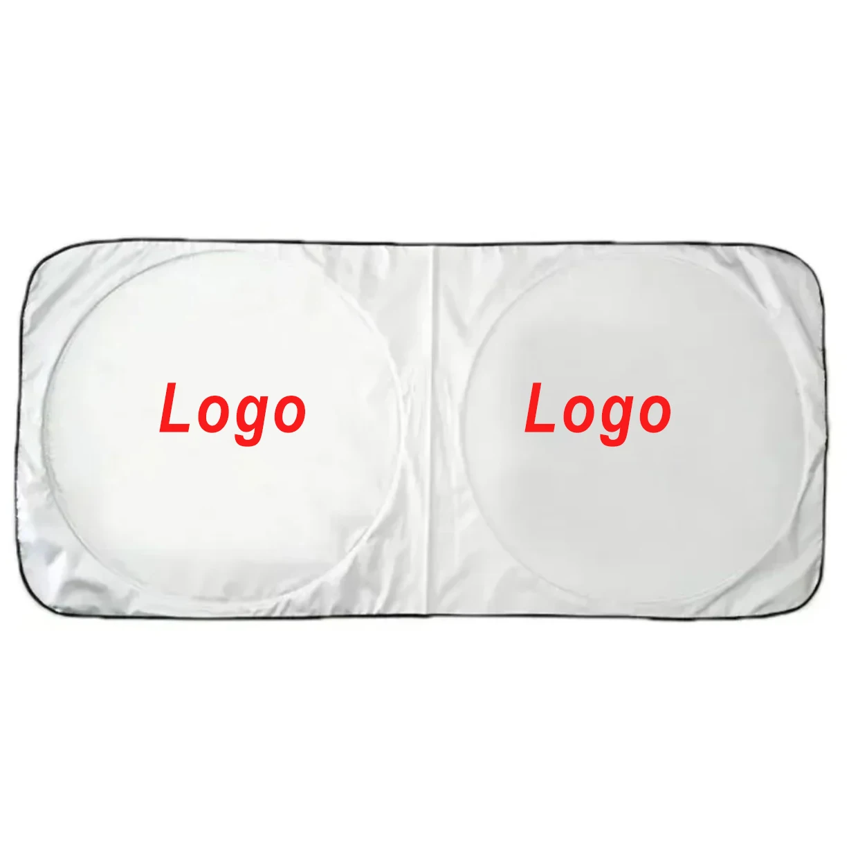 Wholesale Polyester Double Circle Car Front Windscreen Sun shade Screen Sunshades Customized LOGO