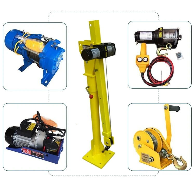 High quality 1 ton pickup truck crane with electric winch for sale