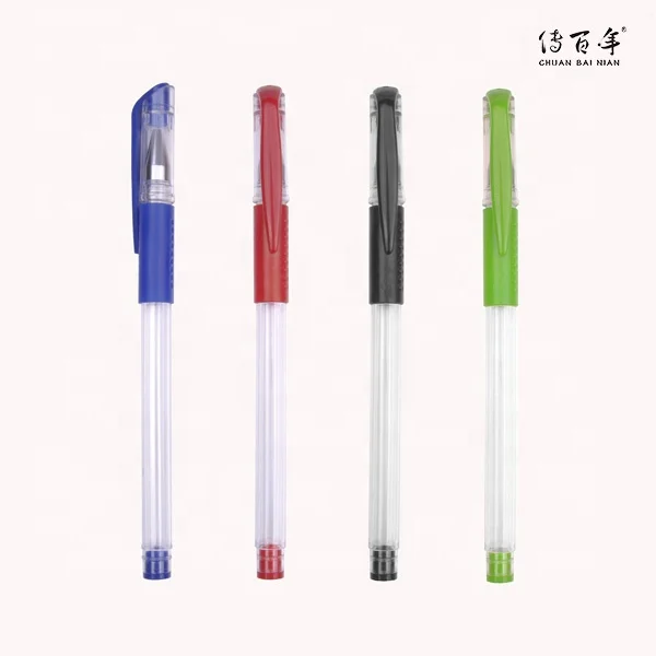 Simple glitter gel pen with rubber grip