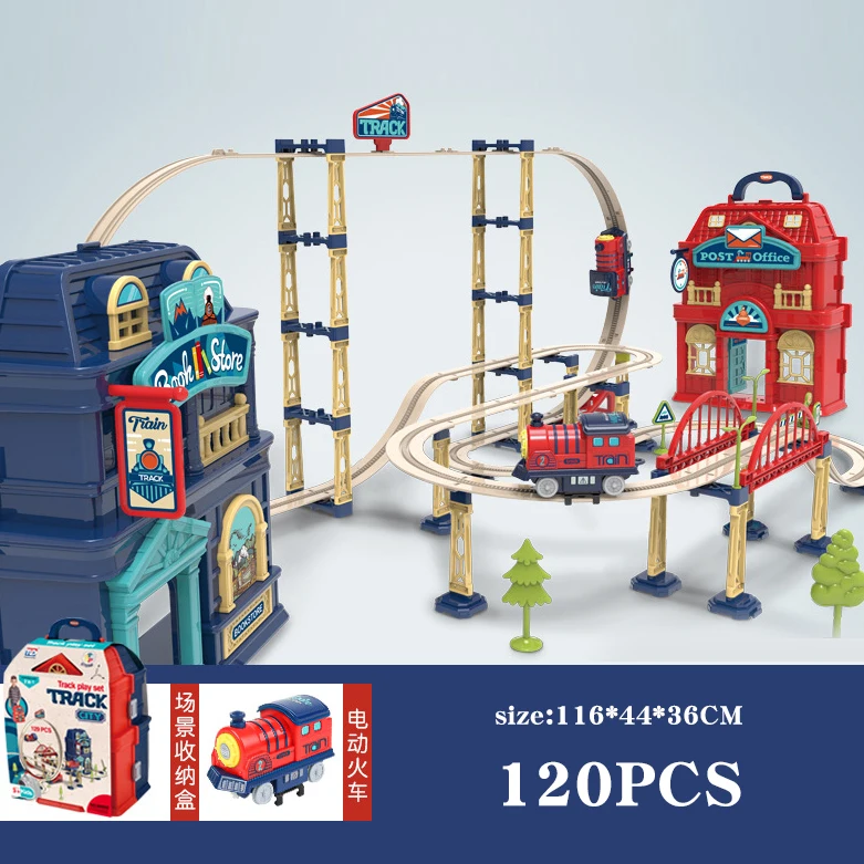Hot sale Children Educational Play DIY Train Railway Track City Rail Set Plastic Train Track Toys