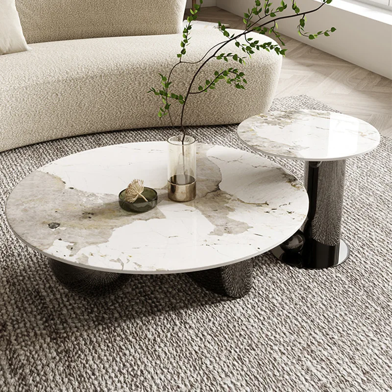 Hotel Furniture Gold Stainless Steel Coffee Table Modern Design