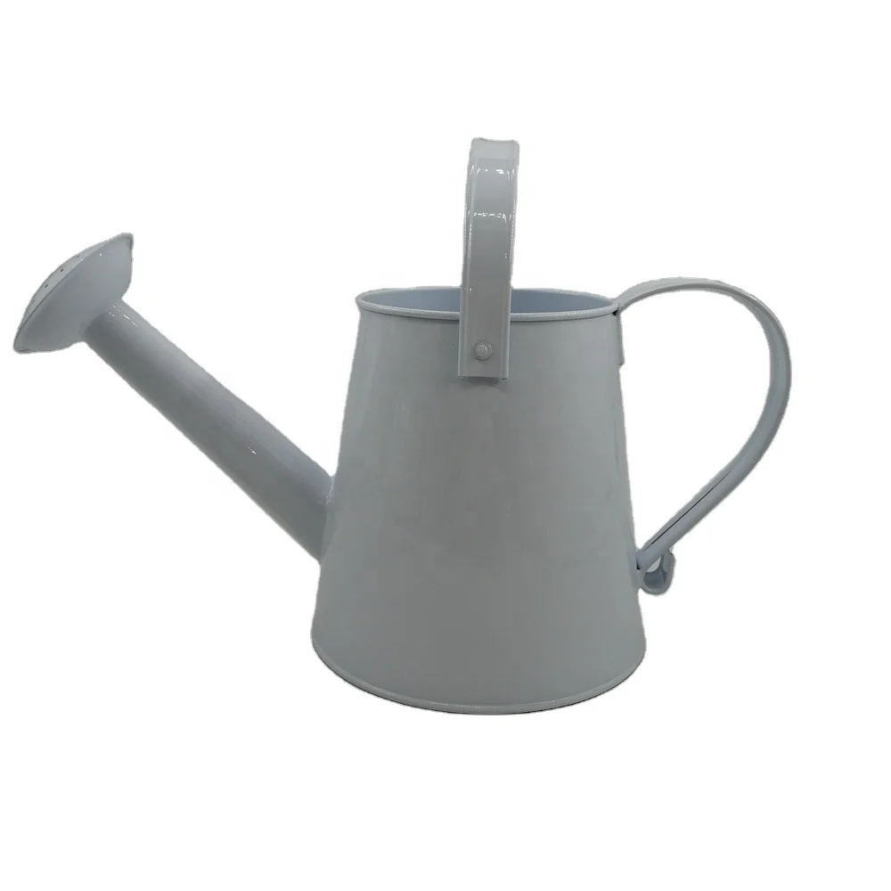 Vintage 2.5L White Color Kid Watering Can Metal Watering Can