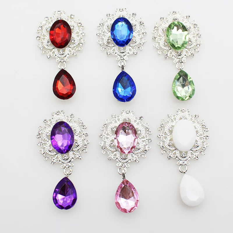 Alloy Crystal Brooch Rhinestones Big Diamond Gold Plated For Charm Pendants