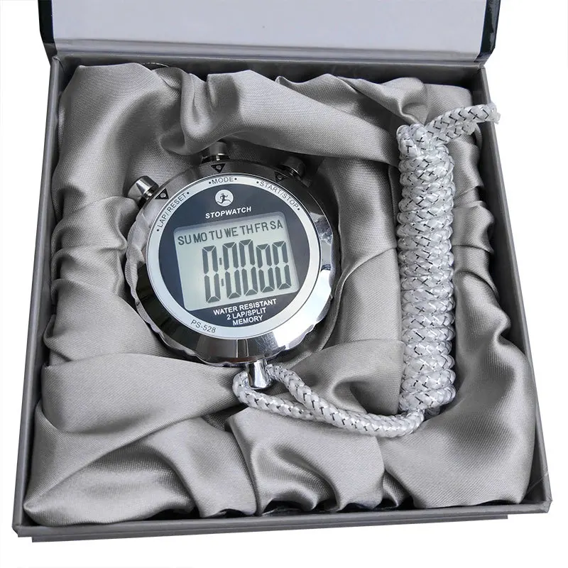 Electtronic Metal Multifunctional Sports Stopawtch Water Resistant 2 Memory Lap Split Time 1/100 Second