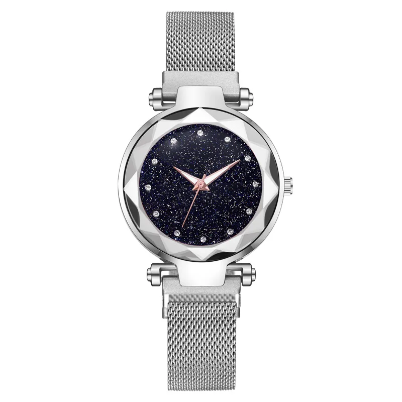 
Dropshipping Cheap Luxury Diamond Starry Sky Watch,Fashion Custom Logo Private Label Magnetic Strap Lady Wrist Watch Women 