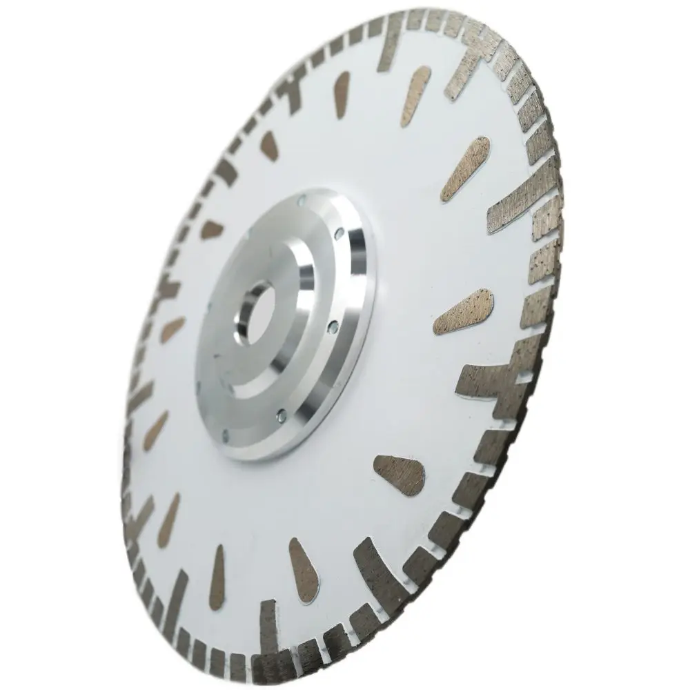 Aron 9inch 230mm Water Drop Hot Press Turbo Rim Diamond Saw Blade with 70mm Arbor aluminum flange