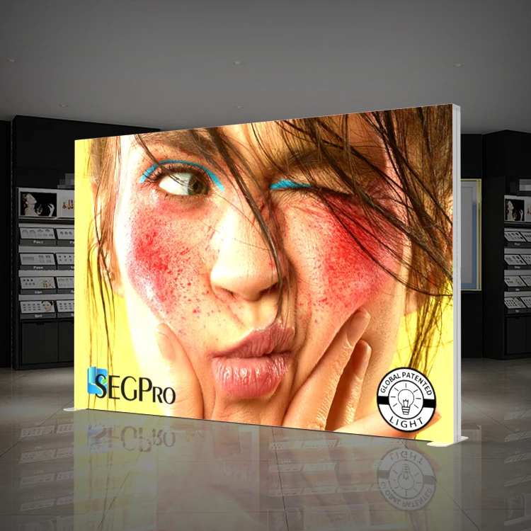 Lintel Exhibition Booth Display Standing Backlit Fabric Led Lightbox Modular Exhibition Booth Stand Led Lightbox For Advertising