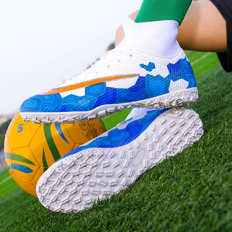 
Factory Wholesale High Top Leather Materials Stud Football Boots Sneakers Soccer Boots 