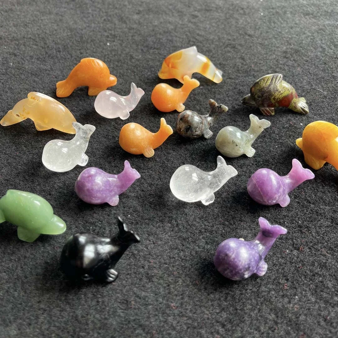 Оптовая продажа натуральный кристалл обсидиановый КИТ смесь материала лабрадорит дельфин в подарок