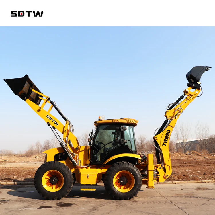 SDTW TW890 9Ton 4x4 компактный колесный экскаватор-погрузчик мини-трактор с экскаватором и фронтальным погрузчиком