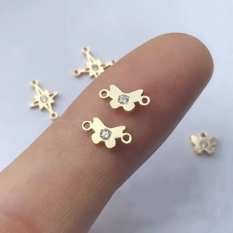 GP Hot Sale 14K Gold Filled Butterfly Charm North Stone Connectors for Permanent Jewelry DIY Making