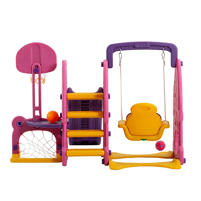 
Wholesale indoor playground 3 in 1 plastic baby playground Outdoor kids swing and slide 