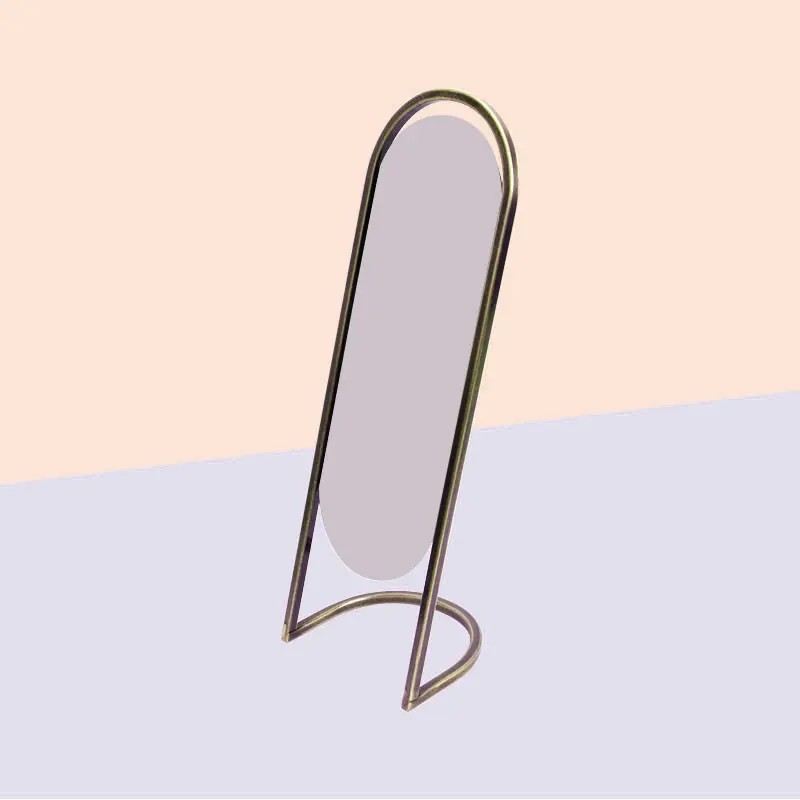 YS1228D Wholesale Customized Doll Furniture Golden White Household BJD Ball Jointed Doll Full-length Metal Floor Mirror