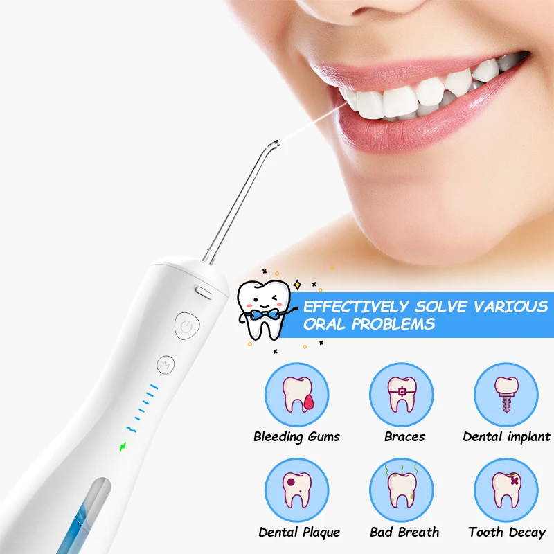 Cordless water pick 6 Modes Portable Rechargeable Dental Water Jet Flosser Teeth Cleaner Oral Irrigator